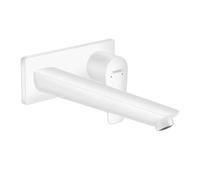 hansgrohe Talis E mezclador monomando de lavabo empotrado, montado en la pared, válvula de colador desbloqueable, proyección de 225mm, 71734700, Color: blanco mate