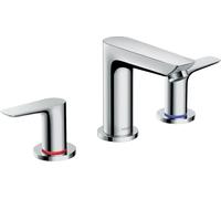 hansgrohe Talis E Mezclador de lavabo de 3 agujeros, residuos emergentes, proyección de 112mm, 71733000, Color: cromado