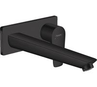 hansgrohe Talis E mezclador monomando de lavabo empotrado, montado en la pared, válvula de colador desbloqueable, proyección de 225mm, 71734670, Color: negro mate
