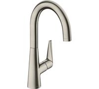 hansgrohe Talis S M51 Monomando de cocina 220, 1 chorro, 72814800, Color: Acabado en acero inoxidable