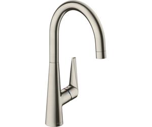 hansgrohe Talis M51 monomando cocina 260, 1 pulverización, Eco, 72816800, Color: Acabado en acero inoxidable