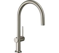 hansgrohe Talis M54 - grifo de cocina, 1 tipo de chorro, mezclador monomando cocina 220 mm, grifo cocina fregadero con caño giratorio, aspecto de acero inoxidable, 72804800