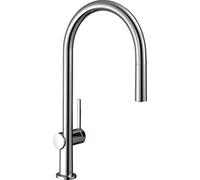 hansgrohe Talis M54 - grifo de cocina con ducha extraíble, 1 tipo de chorro, altura del caño 210 mm, grifo cocina fregadero con caño giratorio, cromo, 72802000