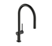hansgrohe Talis M54 - grifo de cocina con ducha extraíble, 1 tipo de chorro, altura del caño 210 mm, grifo cocina fregadero con caño giratorio, cromo negro cepillado, 72802340