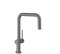 hansgrohe Talis M54 - grifo de cocina con ducha extraíble, 1 tipo de chorro, altura del caño 220 mm, grifo cocina fregadero con caño giratorio, cromo negro cepillado, 72806340
