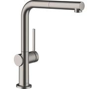 hansgrohe Talis M54 mezclador de cocina monomando 270, caÃ±o extraÃble, 1 jet, Color: Cromo negro cepillado - 72808340