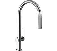 hansgrohe Talis M54 - grifo de cocina con ducha extraíble, 2 tipos de chorro, mezclador monomando cocina 210 mm, grifo cocina fregadero con caño giratorio, cromo, 72800000