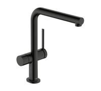 hansgrohe Talis M54 - Grifo de cocina con válvula de cierre | Cromo negro cepillado, altura del caño 265 mm, orientable 360°, fácil de limpiar, máx. 8,4 l/min, 72827340