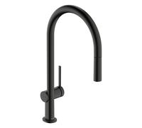 hansgrohe Talis M54 mezclador monomando de cocina 210, caño extraíble, 1 jet, 72802340, Color: Cromo negro cepillado