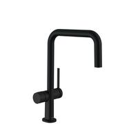 Hansgrohe M54 - Grifo de fregadero Talis U 220, con válvula cerrable para dispositivo, negro mate 72807670