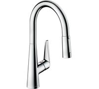 hansgrohe Talis S M51 Mezclador monomando de cocina 200, rociador extraíble, 2 chorros, 72813000, Color: cromado