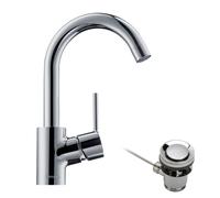 Mezclador monomando Talis S de hansgrohe Talis, juego de desagüe, caño giratorio de 360°, proyección de 145mm, 32070000