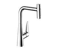 hansgrohe Talis Select M51 monomando de cocina 300, ducha extraíble, 2 chorros, 72823000, Color: cromado