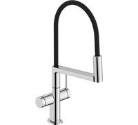 hansgrohe Talis Select M54 PowderSpray - grifo de cocina con ducha extraíble, SemiPro, 3 tipos de chorro, altura del caño 210 mm, grifo cocina fregadero con caño giratorio, cromo, 72861000