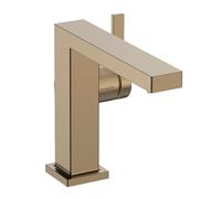 hansgrohe Tecturis E Fine - grifo lavabo con vaciador automático, ahorro de energía (CoolStart), grifo monomando lavabo 133 mm, mezclador lavabo ahorro de agua (EcoSmart+), bronce cepillado, 73023140