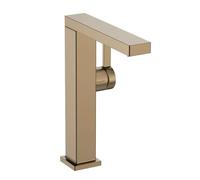 hansgrohe Tecturis E Fine - grifo lavabo con vaciador Push-Open, ahorro de energía (CoolStart), caño giratorio, grifo monomando lavabo 211 mm, ahorro de agua (EcoSmart+), bronce cepillado, 73060140