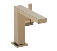 hansgrohe Tecturis E Fine - grifo lavabo con vaciador Push-Open, ahorro de energía (CoolStart), grifo monomando lavabo 133 mm, mezclador lavabo ahorro de agua (EcoSmart+), bronce cepillado, 73020140