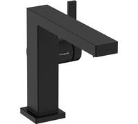 hansgrohe Tecturis E Fine - grifo lavabo sin desagüe, ahorro de energía (CoolStart), grifo monomando lavabo 133 mm, mezclador monomando lavabo ahorro de agua (EcoSmart+), negro mate, 73021670