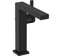 hansgrohe Tecturis E Fine mezclador monomando de lavabo 150, proyección 157mm, sin juego de desagüe, CoolStart, EcoSmart+, 73041670, Color: negro mate