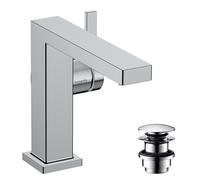 hansgrohe Tecturis E Fine mezclador monomando de lavabo 110, proyección 155mm, juego de desagüe, CoolStart, EcoSmart+, 73020000, Color: cromado
