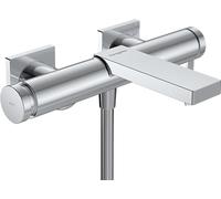 hansgrohe Tecturis E, grifo bañera visto para 2 funciones, mezlador monomando bañera 21,3cm, grifo monomando de bañera, cromo