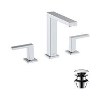 hansgrohe Tecturis E mezclador de lavabo 150, 3 agujeros, con juego de desagüe, proyección 158mm, EcoSmart+, 73030000, Color: cromado