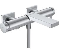 hansgrohe Tecturis E mezclador monomando para bañera, 2 caños, proyección 213mm, montaje en superficie, 73420000, Color: cromado