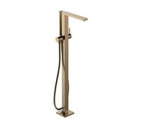 hansgrohe Tecturis E mezclador monomando de bañera, de pie, proyección 264mm, incl. accesorios, 2 consumidores, 73445140, Color: Bronce cepillado