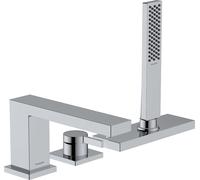 hansgrohe Tecturis E mezclador monomando de borde de bañera, 3 agujeros, proyección 206mm, in ccesorios y sBox, 2 consumidores, 73443000, Color: cromado