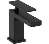 hansgrohe Tecturis E mezclador monomando de lavabo 80, 122 mm de saliente, juego de desagüe, CoolStart, 73004670, Color: negro mate