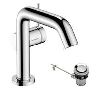 hansgrohe Tecturis S grifería de lavabo 110 Fine CoolStart, EcoSmart+, con juego de desagüe, 130mm de alcance, 73323000, Color: cromado