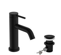 hansgrohe Tecturis S grifería de lavabo 80 CoolStart, EcoSmart+, con juego de desagüe, alcance 108mm, 73302670, Color: negro mate