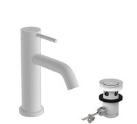 hansgrohe Tecturis S grifería de lavabo 80 CoolStart, EcoSmart+, con juego de desagüe, alcance 108mm, 73302700, Color: Blanco mate