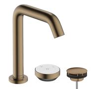hansgrohe Tecturis S Grifería de lavabo de 2 agujeros 150 CoolStart, EcoSmart+, alcance 139mm, 73353140, Color: Bronce cepillado