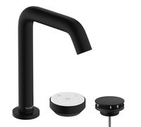 hansgrohe Tecturis S Grifería de lavabo de 2 agujeros 150 CoolStart, EcoSmart+, alcance 139mm, 73353670, Color: negro mate