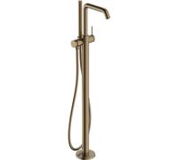 hansgrohe Tecturis S - Grifo de bañera de pie para 2 consumidores, de pie con manguera de ducha de 1,25 m, color bronce cepillado