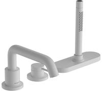hansgrohe Tecturis S mezclador monomando de borde de bañera, 3 agujeros, con sBox, proyección 194mm, 73447700, Color: Blanco mate