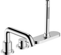 hansgrohe Tecturis S mezclador monomando de borde de bañera, 3 agujeros, con sBox, proyección 194mm, 73447000, Color: cromado