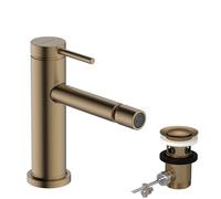 hansgrohe Tecturis S, grifo de bidé con vaciador automático, grifo lavabo 100 mm, mezclador monomando de bidé, bronce cepillado