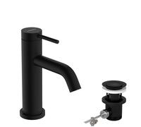 hansgrohe Tecturis S mezclador monomando de lavabo 80 CoolStart ahorro de agua+, proyección 108 mm, 73302670, Color: negro mate