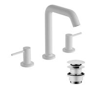 hansgrohe Tecturis S Mezclador de lavabo de 3 agujeros 150, 139 mm de proyección, 73330, Color: Blanco mate - 73330700