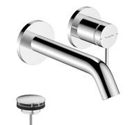 hansgrohe Tecturis S Mezclador monomando empotrado de lavabo para montaje en pared, 165 mm de proyección, 73350000, Color: cromado