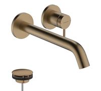 hansgrohe Tecturis S Mezclador monomando empotrado de lavabo para montaje en pared, proyección de 225 mm, 73351140, Color: Bronce cepillado