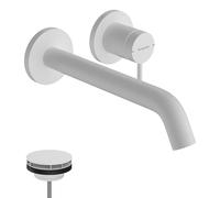 hansgrohe Tecturis S Mezclador monomando empotrado de lavabo para montaje en pared, proyección de 225 mm, 73351700, Color: Blanco mate