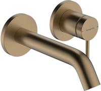 hansgrohe Tecturis S Mezclador monomando empotrado de lavabo para montaje en pared, 165 mm de proyección, 73350140, Color: Bronce cepillado