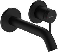 hansgrohe Tecturis S Mezclador monomando empotrado de lavabo para montaje en pared, 165 mm de proyección, 73350670, Color: negro mate