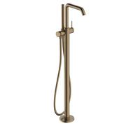 hansgrohe Tecturis S - Grifo de bañera de pie para 2 consumidores, de pie con manguera de ducha de 1,25 m, color bronce cepillado