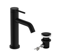 hansgrohe Tecturis S mezclador monomando de lavabo 110 CoolStart ahorro de agua+, proyección 116 mm, 73314670, Color: negro mate