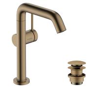 hansgrohe Tecturis S Mezclador monomando de lavabo 210 Fine CoolStart ahorro de agua+con caño giratorio, proyección 154 mm, 73360140, Color: Bronce cepillado