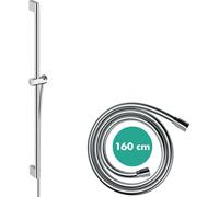 Barra de ducha Hansgrohe Unica Pulsify S, 90 cm, con soporte de ducha Push y flexo de ducha, 24401, Color: cromado - 24401000
